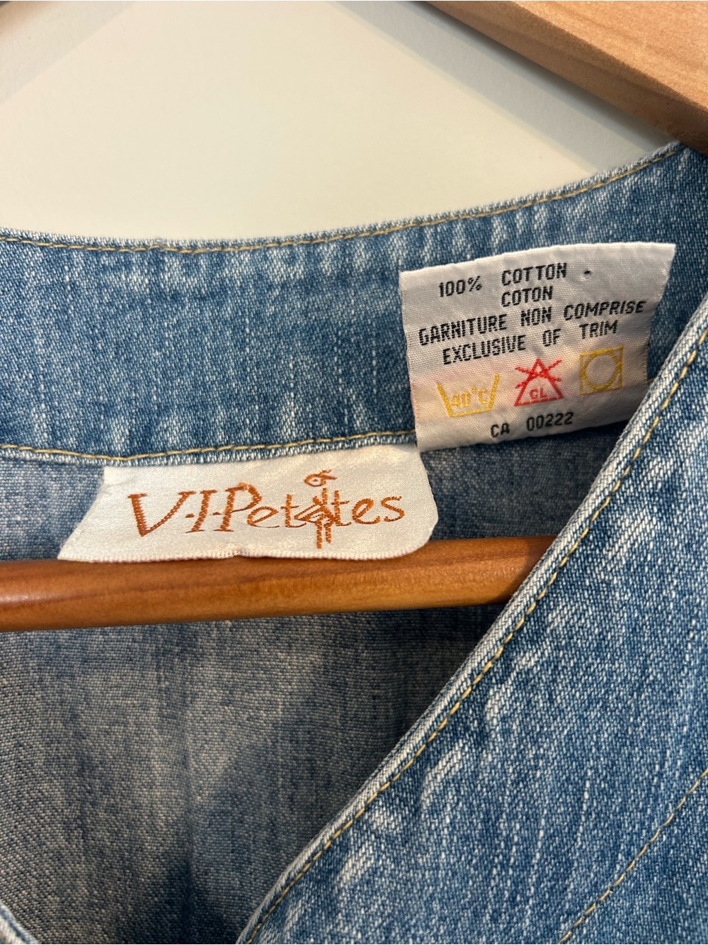 Vintage Denim Button Front Dress 100% Cotton Size 6/Small Blue Jean Country - Picture 5 of 5